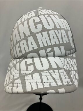 Banana Bay Grey & White Cancun  Mesh Trucker Hat One Size Fits All Adjustable